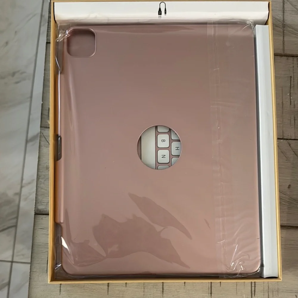 Rose Gold Tablet Case with Keyboard